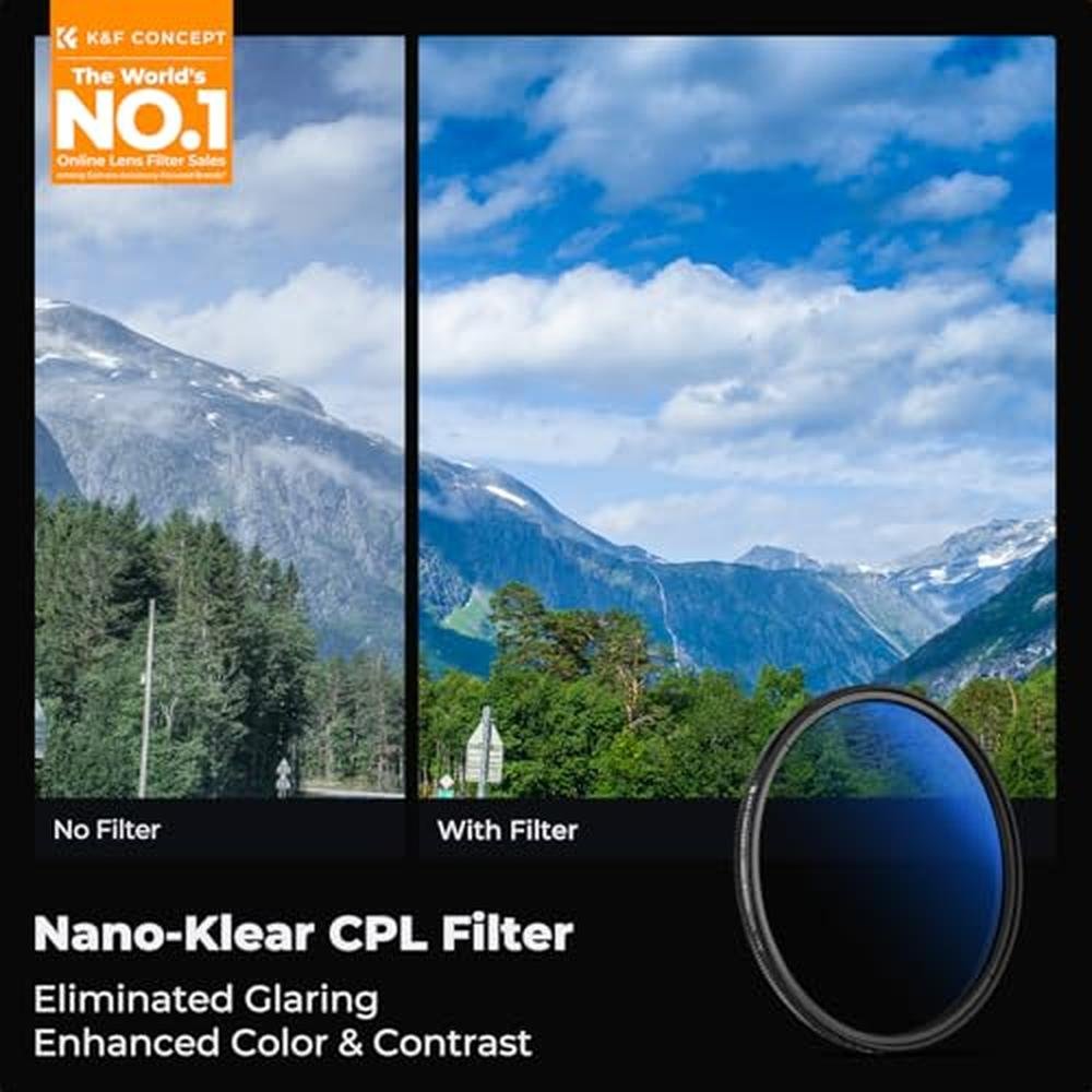 K&F Concept 95mm Circular Polarizer Filter Ultra-Slim 18 – Side View