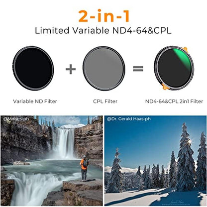 K&F CONCEPT 95mm ND4-64 (2-6 Stops) ND Lens Filter Variable – Side View
