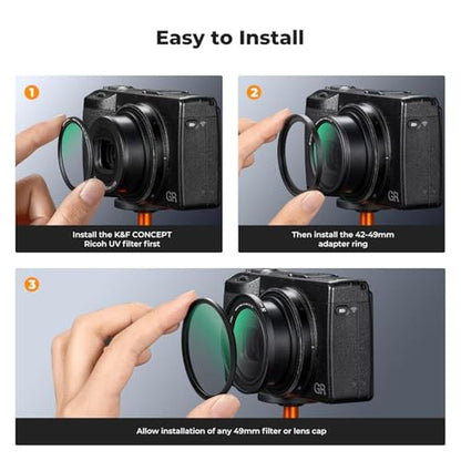 HDF IIIX: Ricoh GR IIIX Black Diffusion 1/4 Filter Kit – Side View