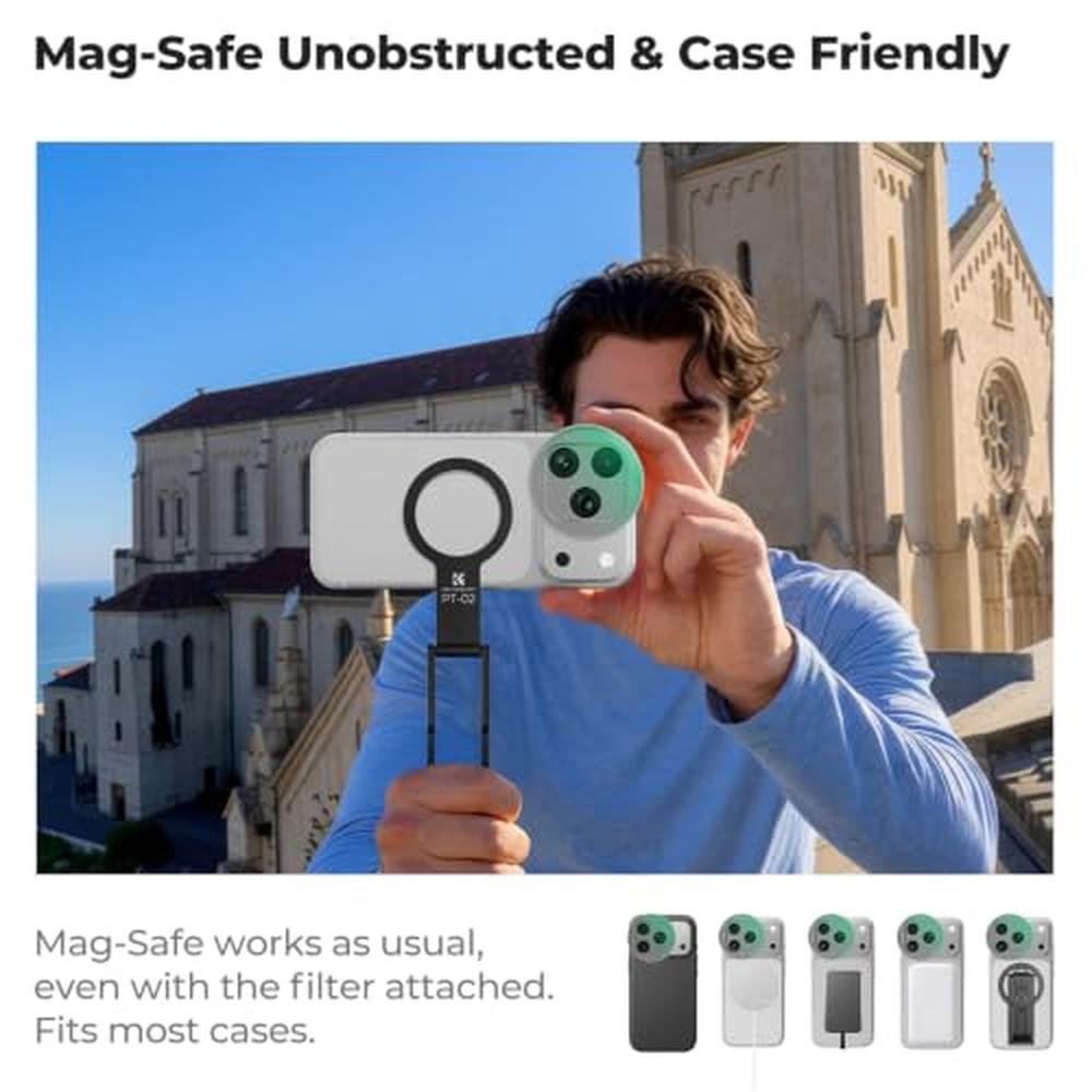 K&F CONCEPT FA301 Snap-On CPL Filter for iPhone 17 Pro – Close-up Detail
