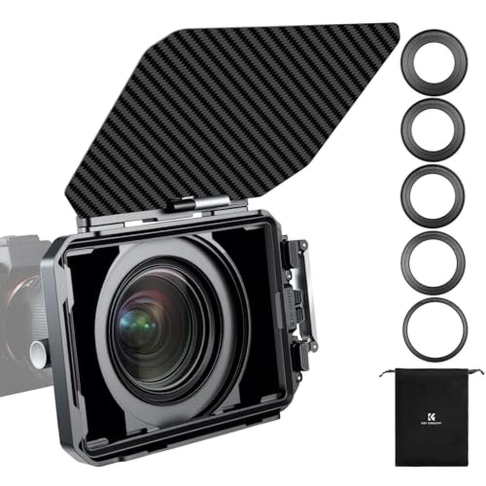 K&F CONCEPT Matte Box: DSLR Camera Matte Box with Carbon – Front View