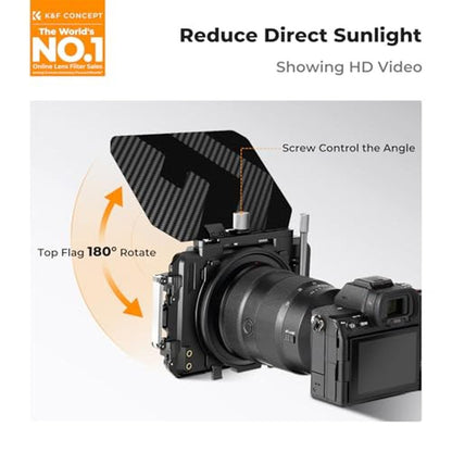 K&F CONCEPT Mini Matte Box +Black Mist 1/4 Filter Kit – Side View