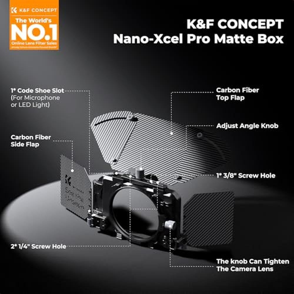 K&F CONCEPT Mini Matte Box: DSLR Camera Matte Box with – Side View