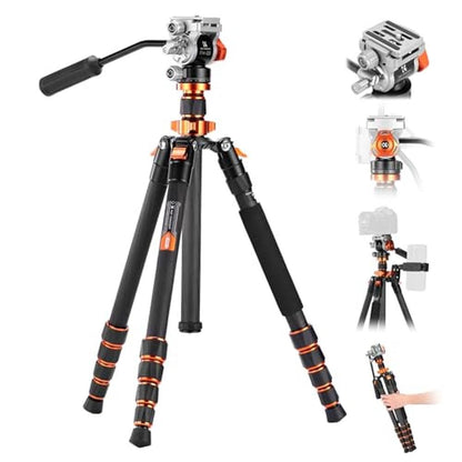Tripod Concept: K&F CONCEPT 68 Carbon Fiber Tripod with – Side View