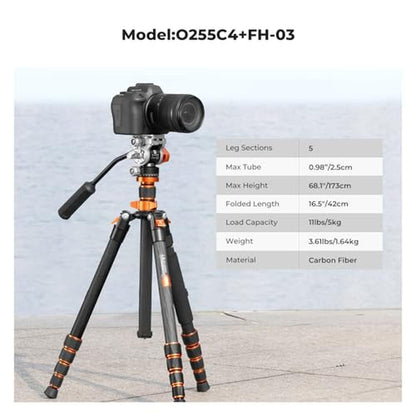 Tripod Concept: K&F CONCEPT 68 Carbon Fiber Tripod with – In Use