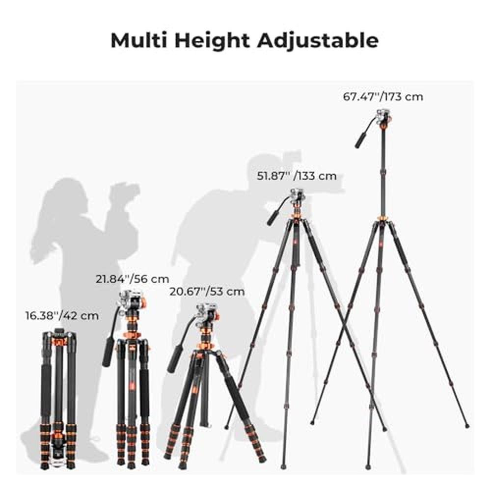 Tripod Concept: K&F CONCEPT 68 Carbon Fiber Tripod with – Packaging