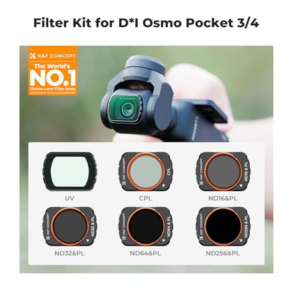 K&F CONCEPT UV/CPL/ND Filter Set Compatible with Osmo – Side View