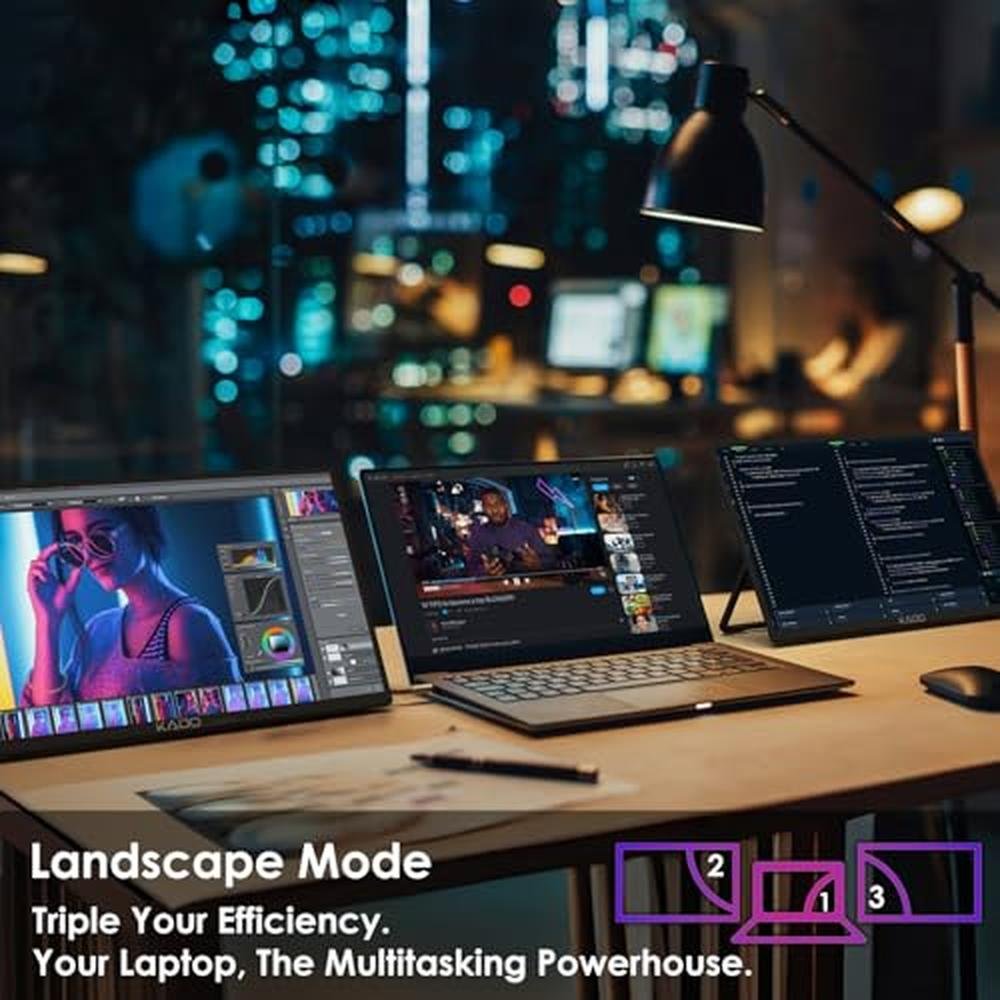 Kado Dual Portable Monitor Setup – Side View