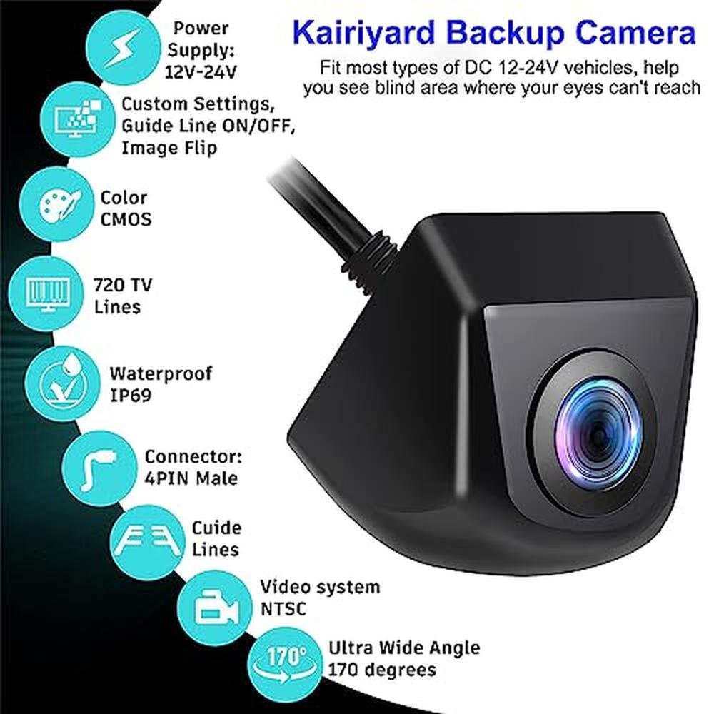 Camera View: Kairiyard Backup Camera 170 Degree Wide View – Side View