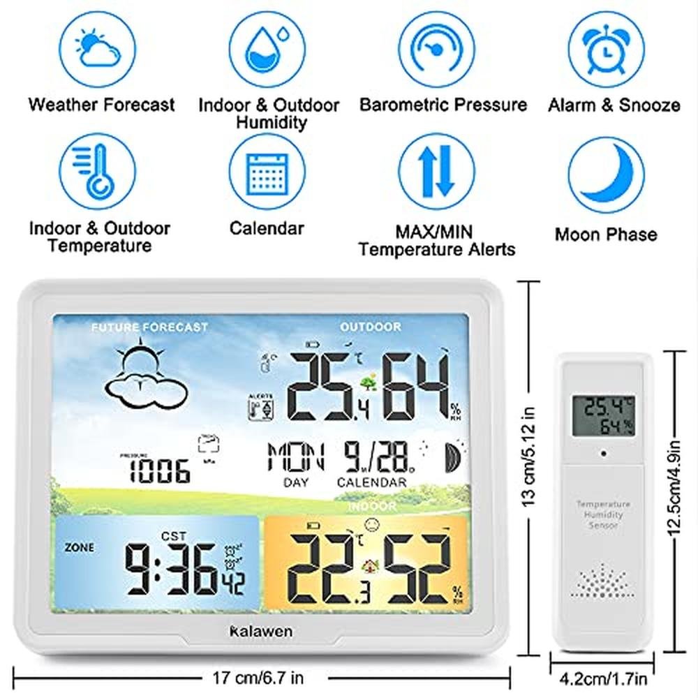 Weather Stations: Kalawen Wireless Indoor Outdoor Home – Side View