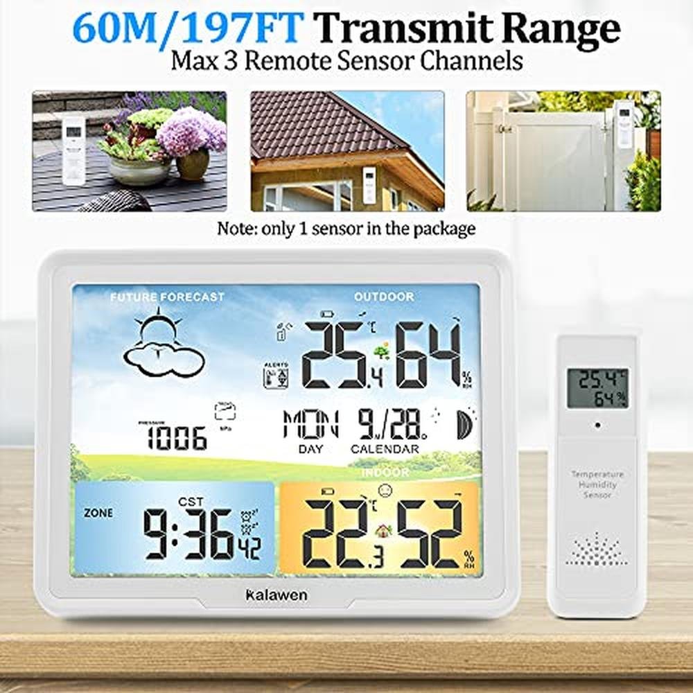 Weather Stations: Kalawen Wireless Indoor Outdoor Home – Close-up Detail