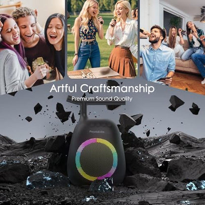 Karaoke Machine: Portable Bluetooth Speaker with 2 Wireless – Side View