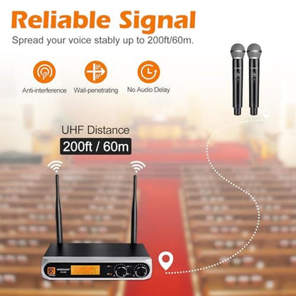 Microphone Kaschun: Kaschun KA-328 Dual UHF Handheld – Close-up Detail