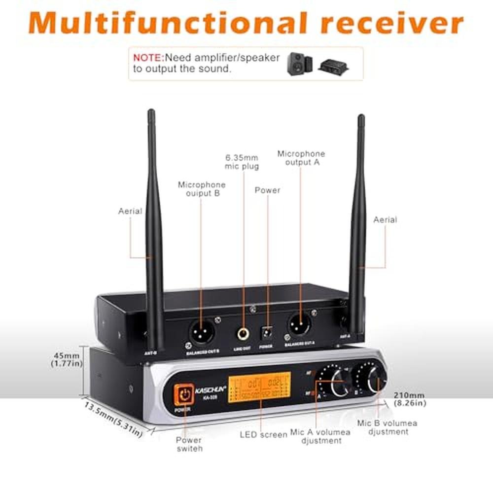 Microphone Kaschun: Kaschun KA-328 Dual UHF Handheld – Packaging
