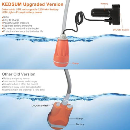 Camping Shower: KEDSUM Portable Camping Shower Pump with – Side View