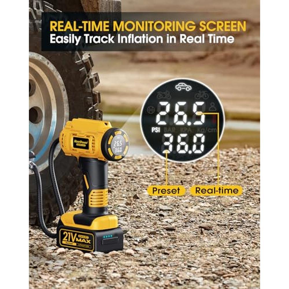Air Tire Inflator: KeenPower Cordless Portable Air – Close-up Detail