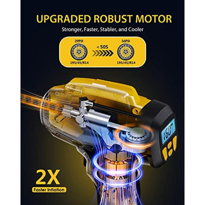 Tire Inflator: KeenPower Portable Air Compressor 21V – Side View