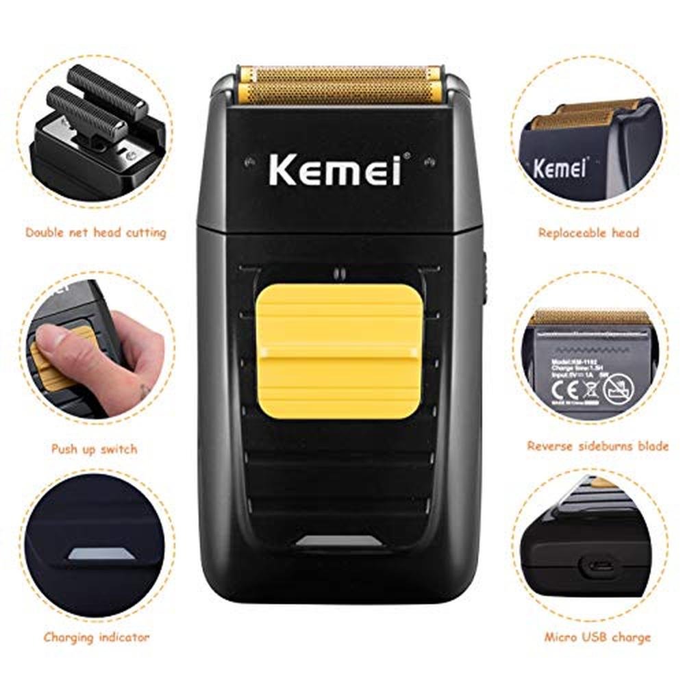 Shaver Electric: KEMEI KM-1102 Double Electric Shaver for – Close-up Detail