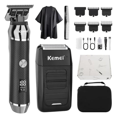 Men Trimmer: KEMEI Professional Beard Trimmer Kit – Front View