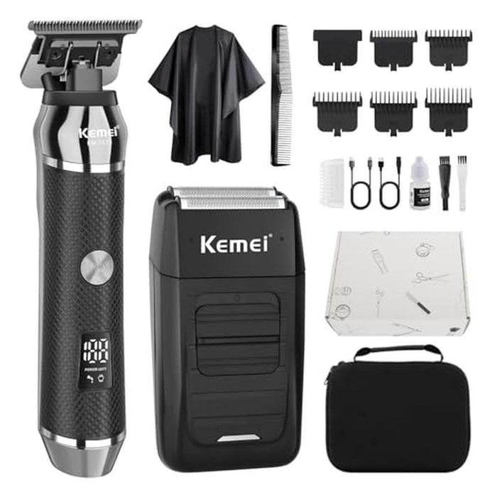 Men Trimmer: KEMEI Professional Beard Trimmer Kit – Front View