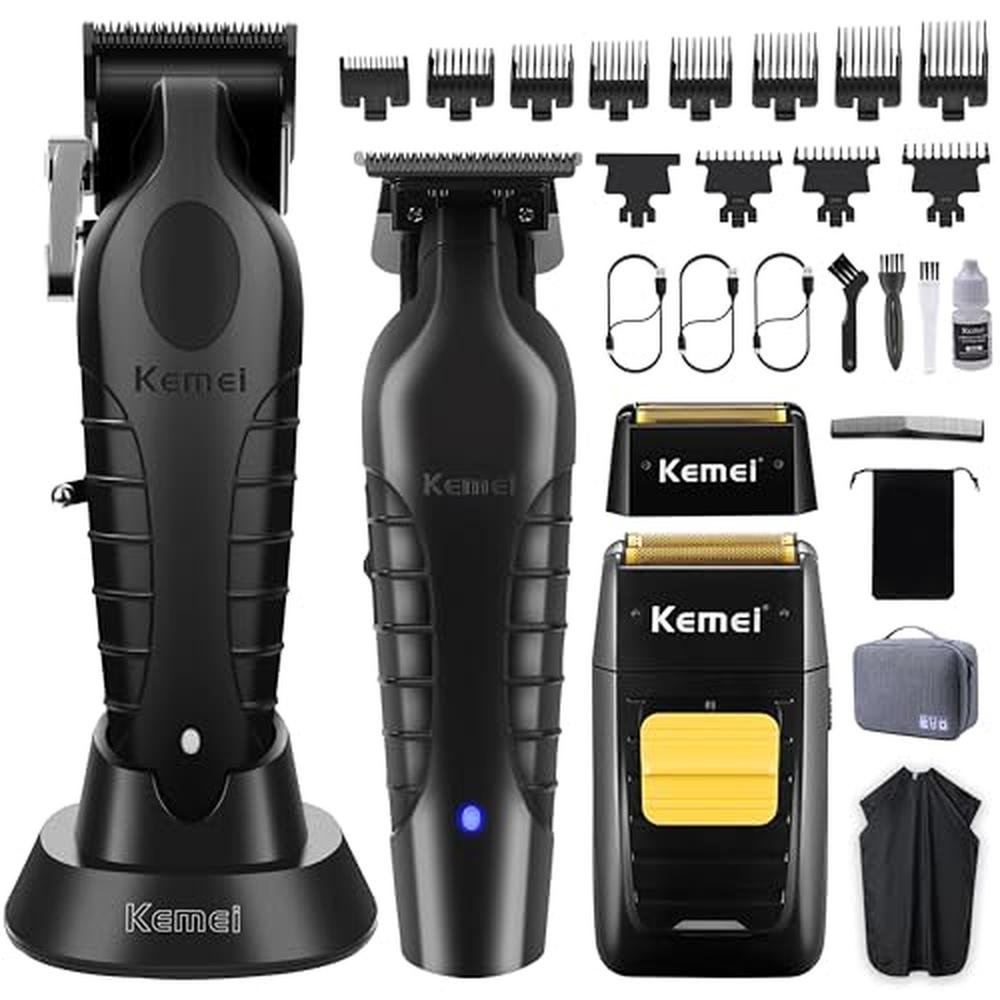 KEMEI Professional Hair Clipper and Trimmers Set – Front View