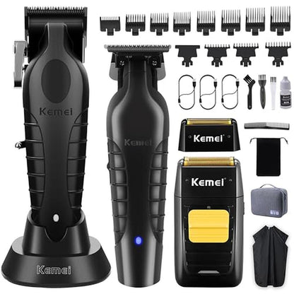 KEMEI Professional Hair Clipper and Trimmers Set – Front View