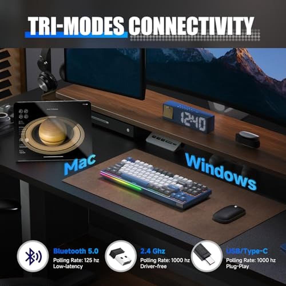 Kemove K87 Wireless TKL Mechanical Gaming Keyboard – Close-up Detail