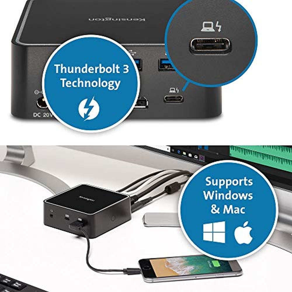Kensington SD2400T: Thunderbolt 3 Docking Station 85W PD – Side View