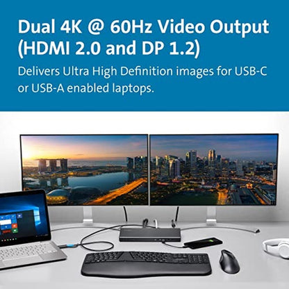Kensington SD4750P USB-C Displaylink Docking Station for – Side View