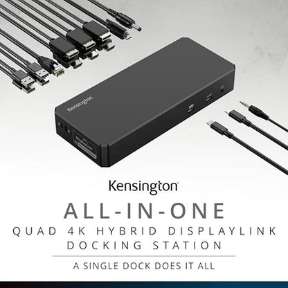 Kensington SD4790P: Premium USB-C Quad 4K DisplayLink – Side View