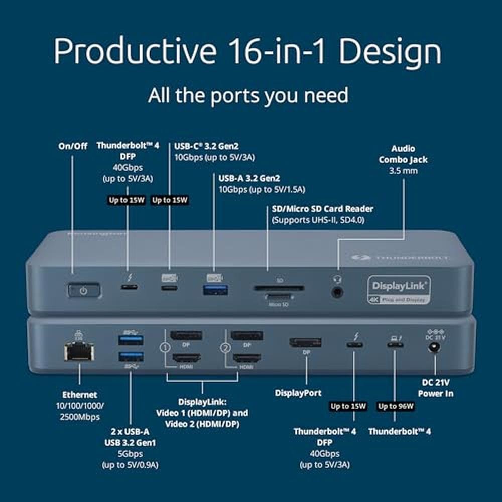 Kensington SD5900T: Thunderbolt 4 Docking Station with – Close-up Detail