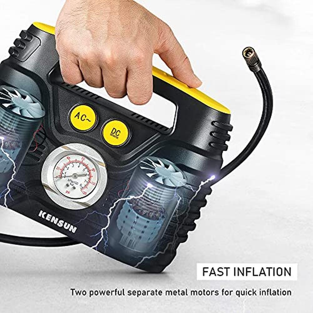 Kensun Portable Air Compressor Pump – Side View
