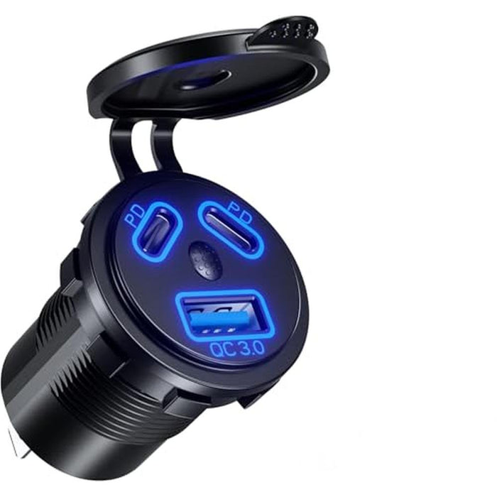 Car Port: Kewig 12V USB Outlet Car Charge 108W Super Fast – Front View
