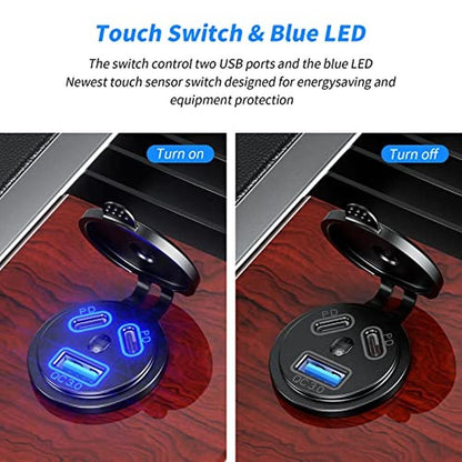 Car Port: Kewig 12V USB Outlet Car Charge 108W Super Fast – Close-up Detail