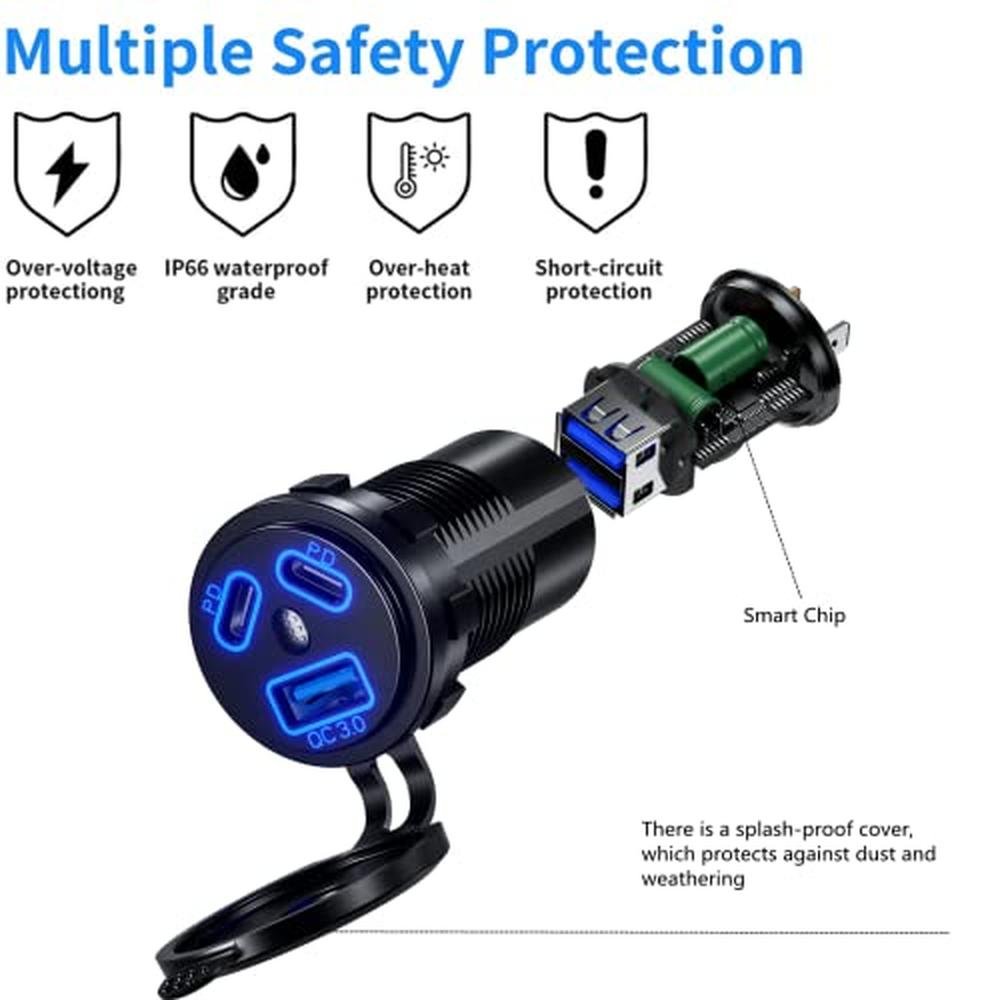 Car Port: Kewig 12V USB Outlet Car Charge 108W Super Fast – Packaging