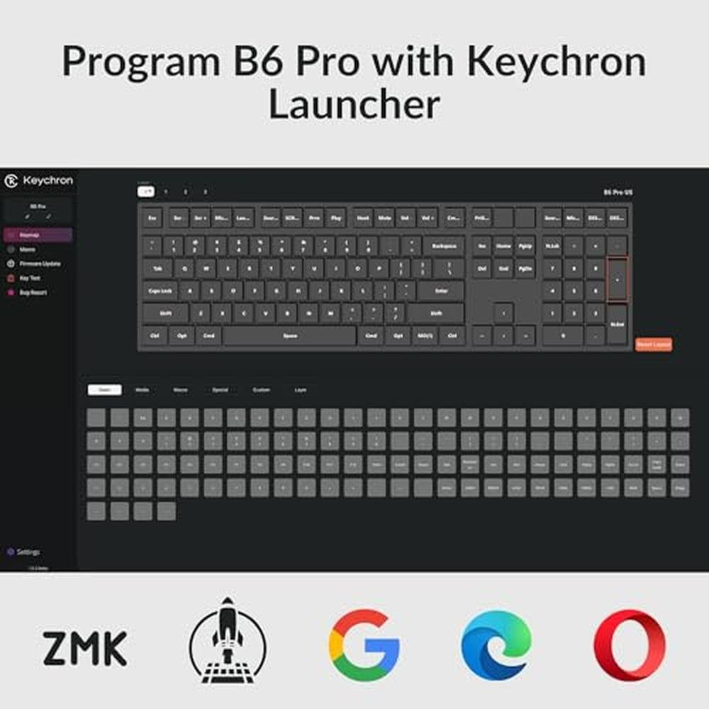 Keychron B6 Pro Ultra Thin Wireless Keyboard – Side View