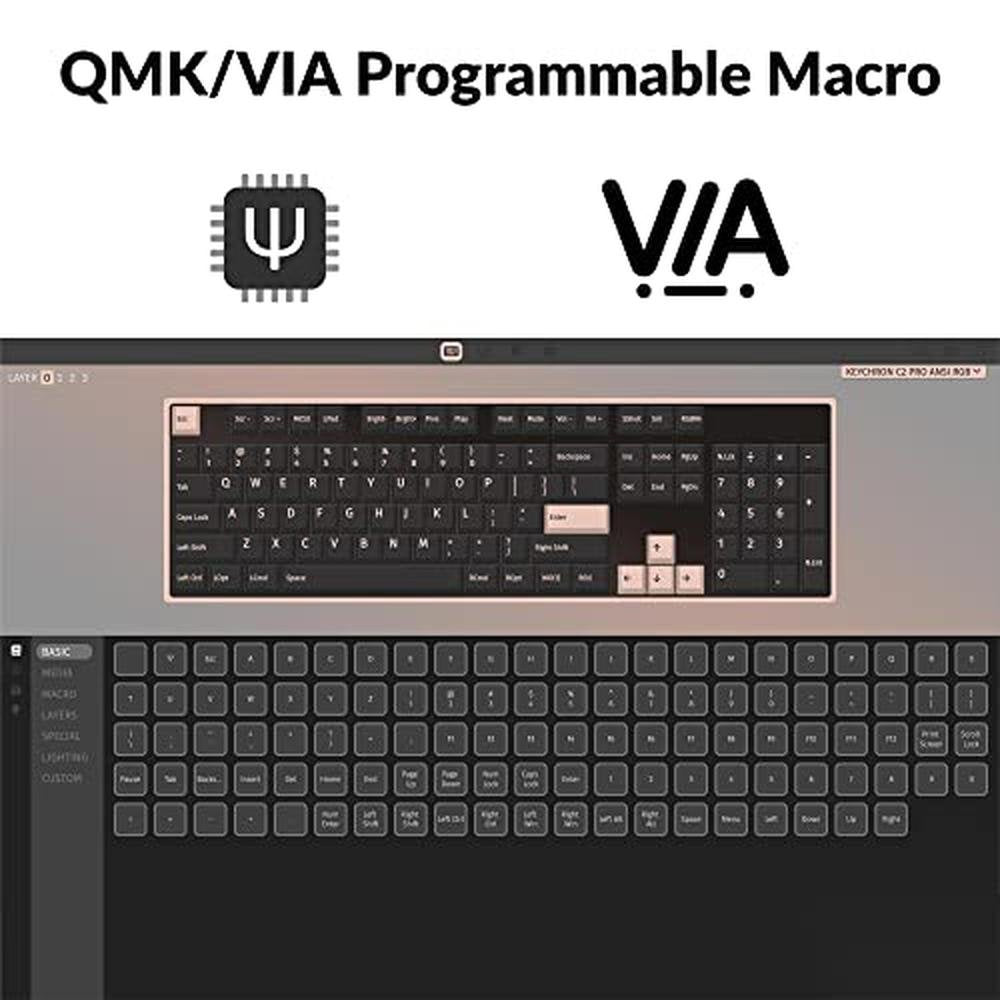 Keychron C2 Pro Wired Mechanical Keyboard – Side View