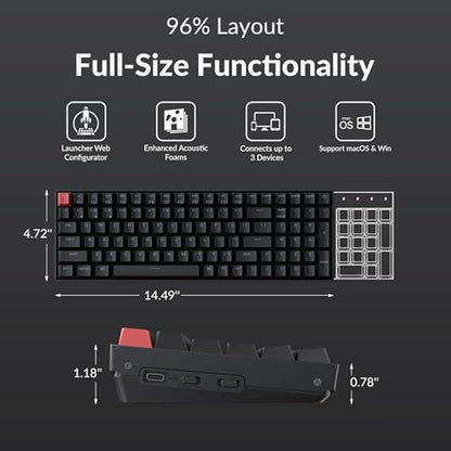 Keychron Layout: Keychron K4 96% Mechanical Keyboard – Side View