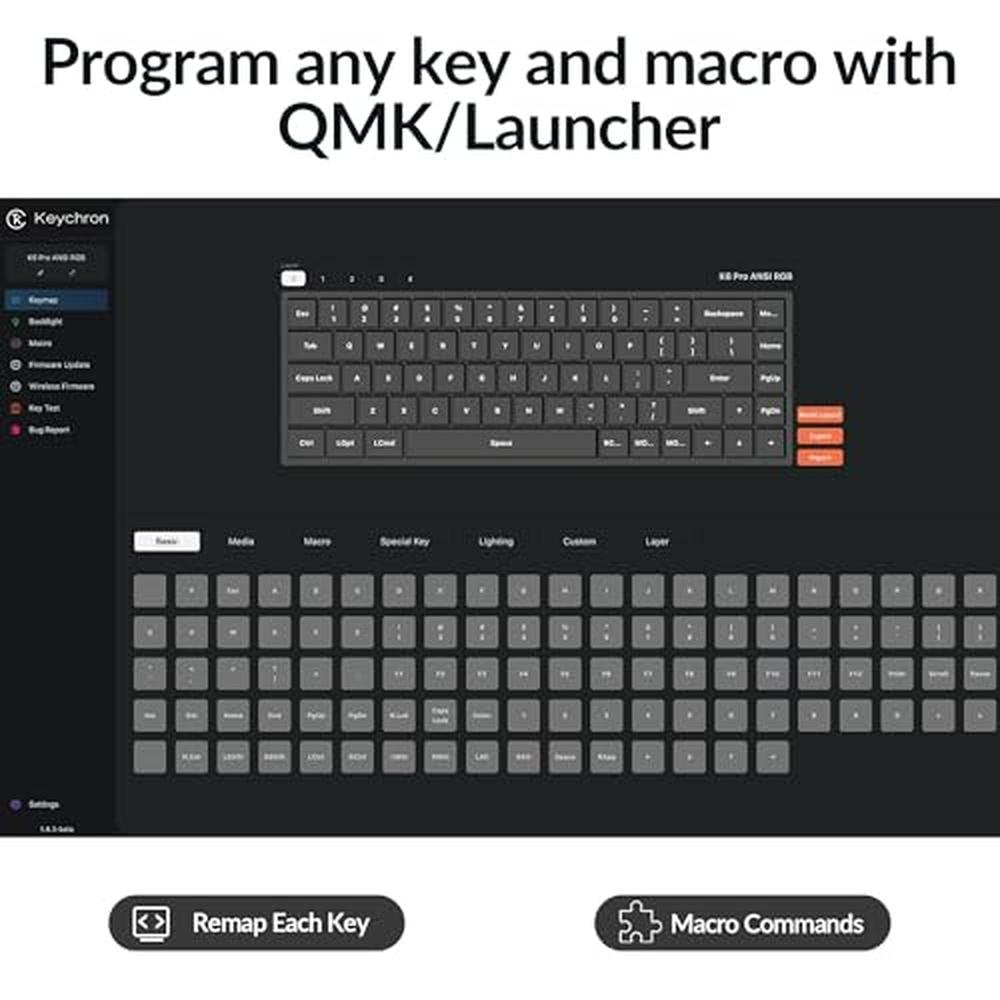 Keychron Keyboard: Keychron K6 Pro Wireless Custom – Side View
