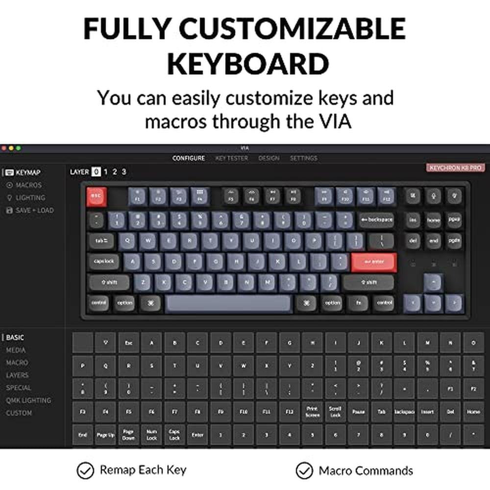 Keychron K8 Pro Wireless Custom Mechanical Keyboard – In Use