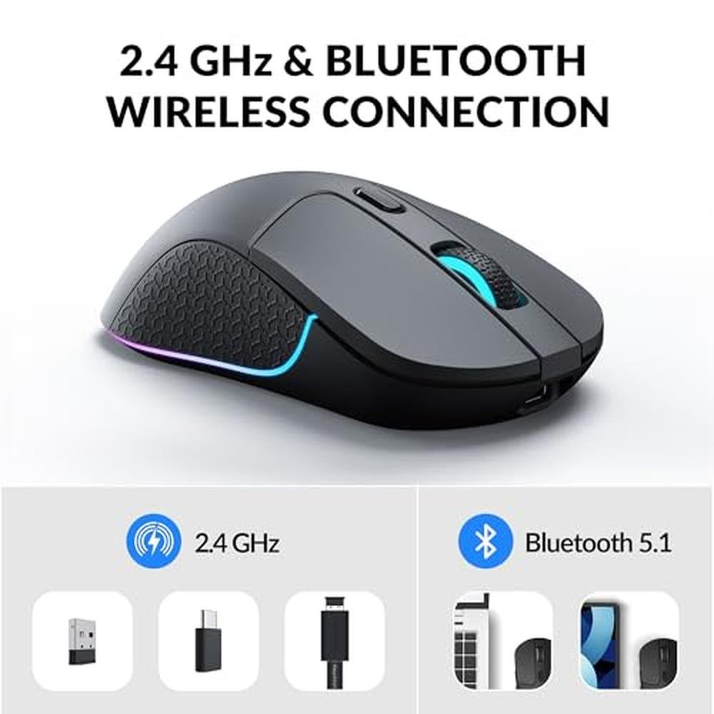 Keychron M3 Wireless Mouse: PAW3395 Sensor with – Side View
