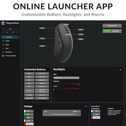 Keychron M3 Wireless Mouse: PAW3395 Sensor with – Close-up Detail