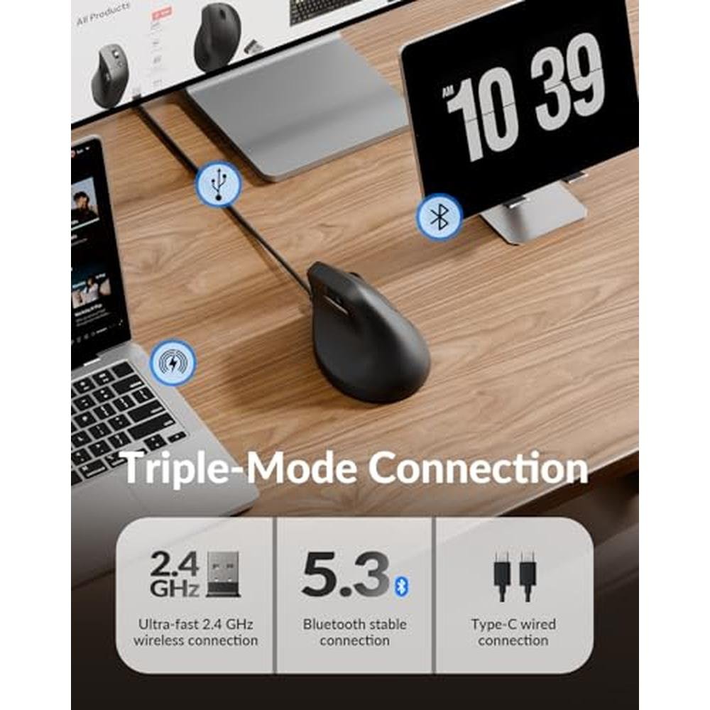 Keychron M5 8K Vertical Ergonomic Mouse Wireless – Close-up Detail