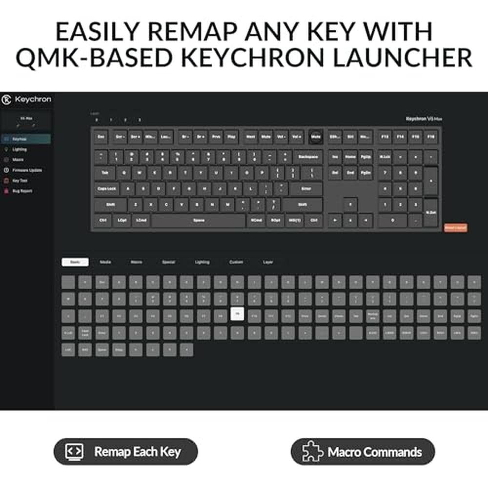Keychron V6 Max Wireless Custom Mechanical Keyboard – Side View