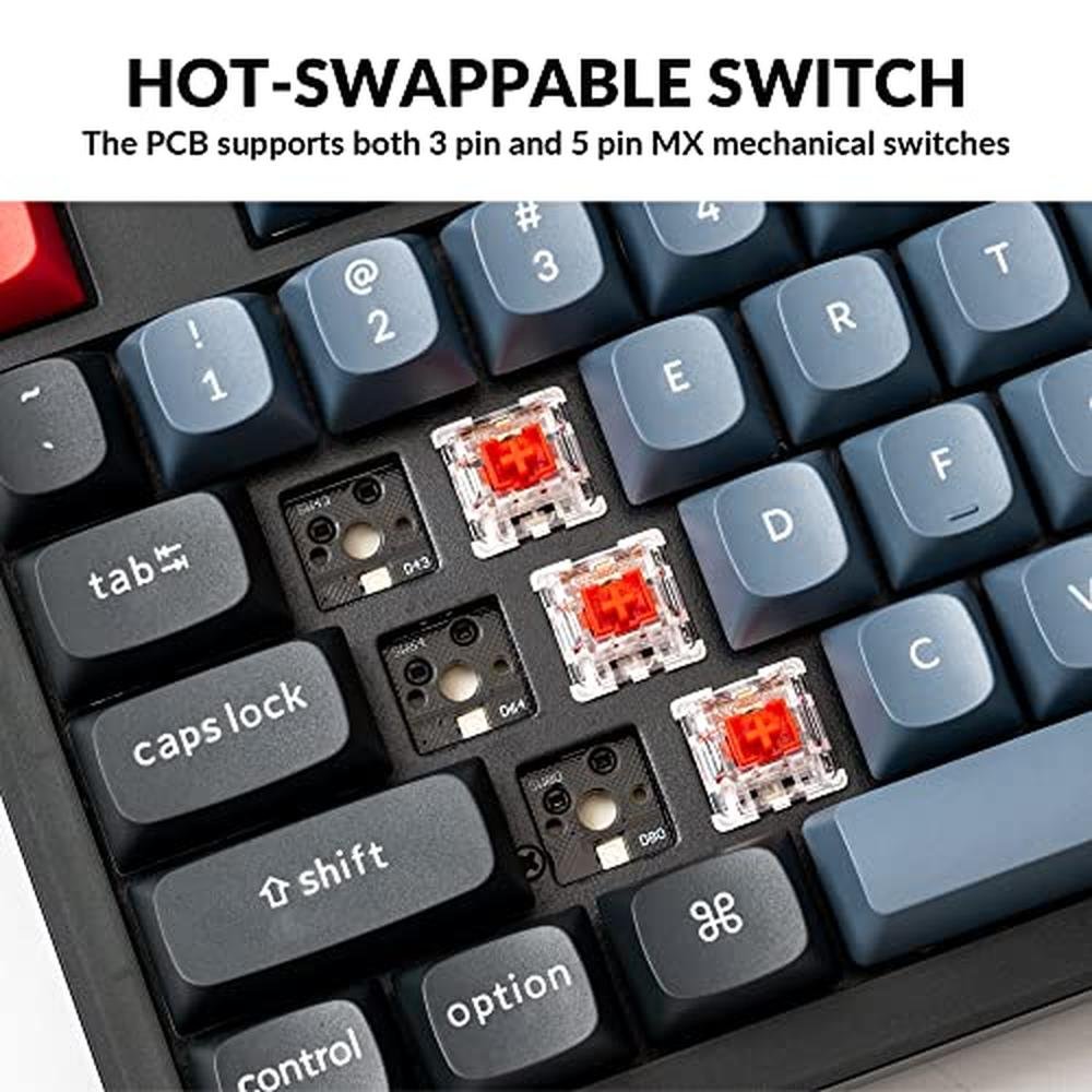 Keychron V6 Wired Custom Mechanical Keyboard – Side View