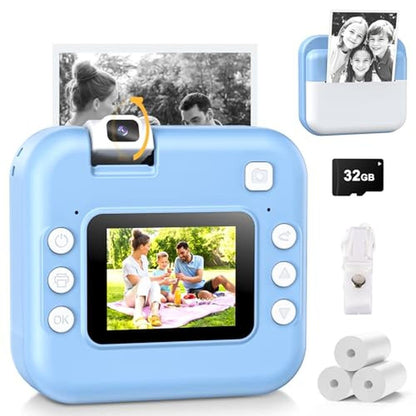 Camera Instant Print: Kids Digital Camera with Flip Lens – Front View