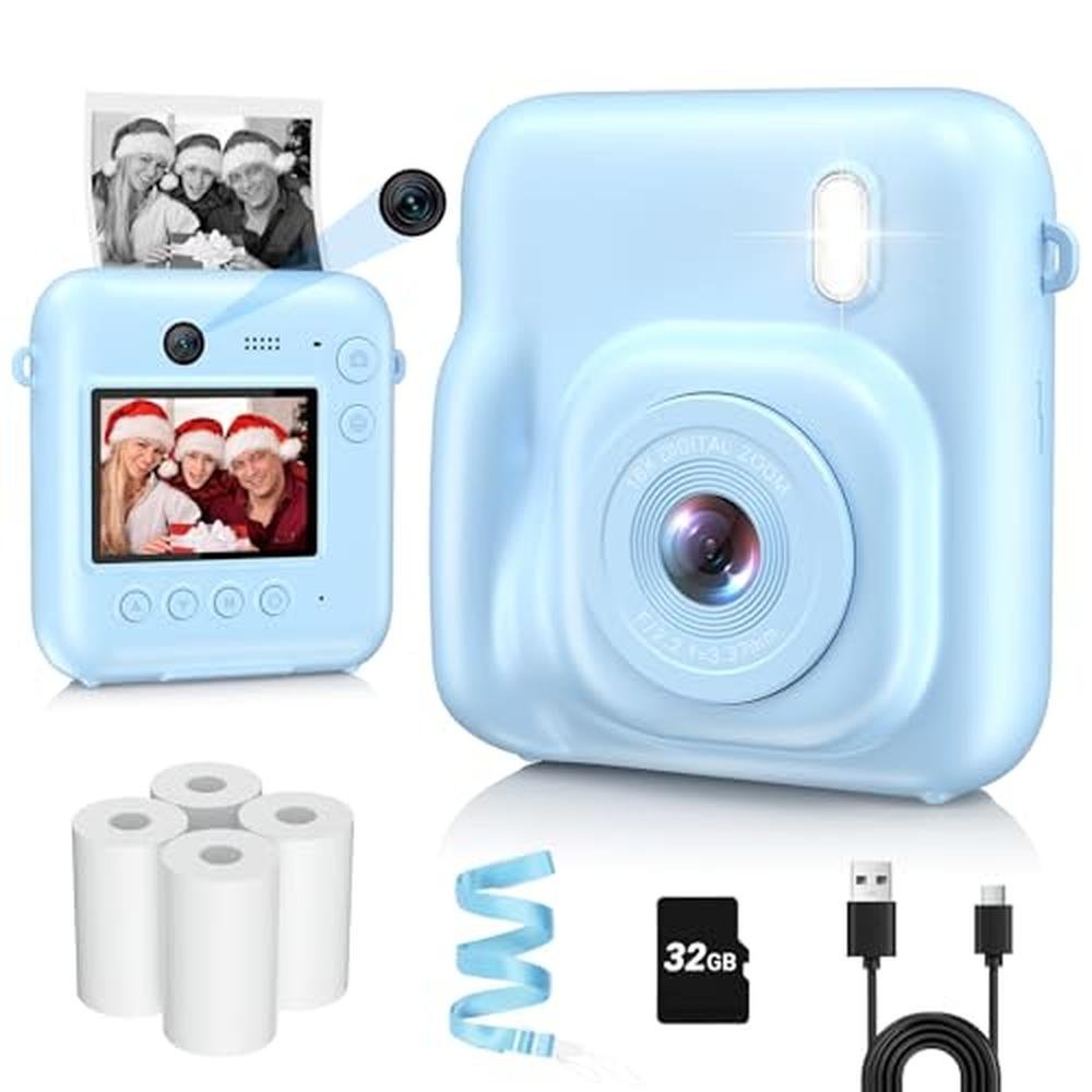 Kids Camera: Instant Print Dual Lens 48MP Digital Camera – Front View