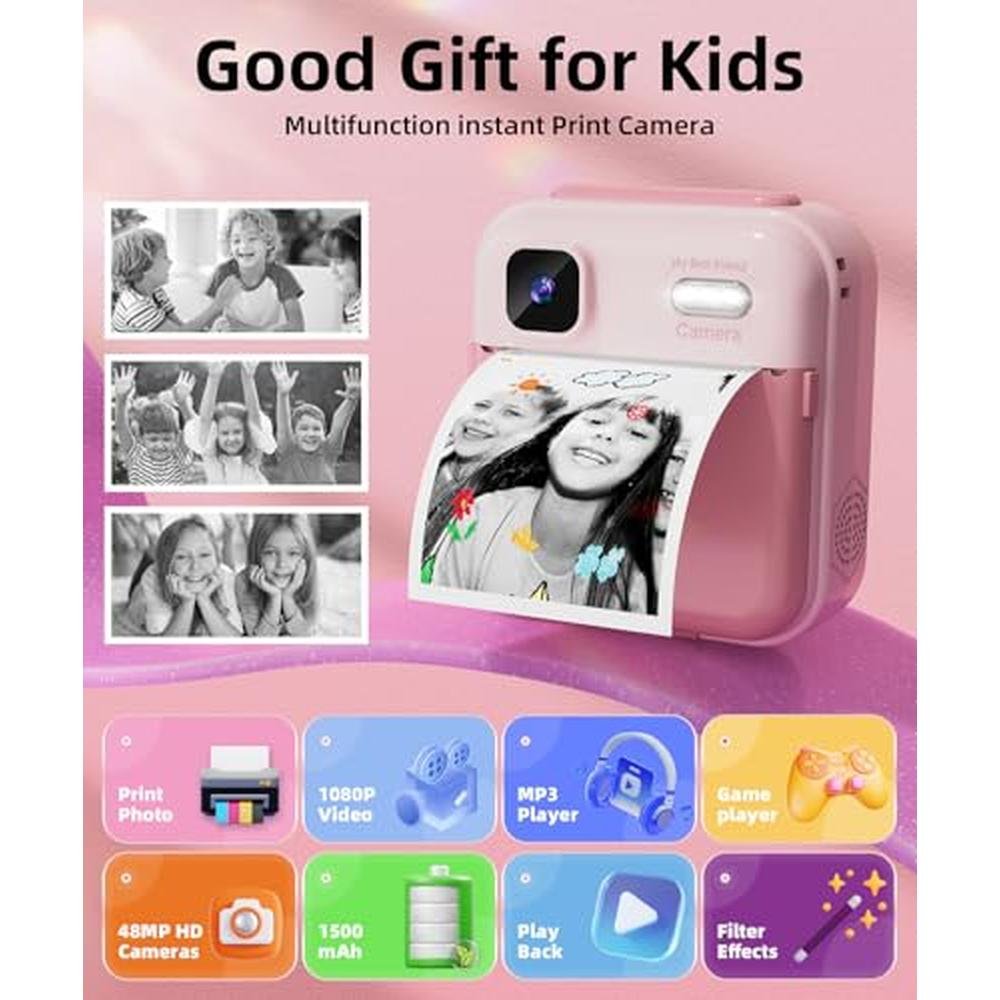 Kids Camera: Instant Print for Boys and Girls 48MP HD – Side View