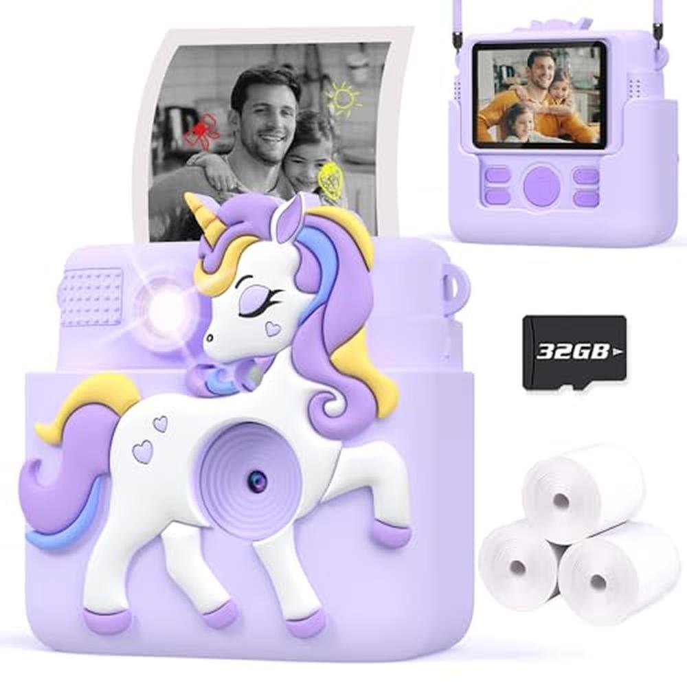 Kids Camera Instant Print: 1080P Digital Camera for Girls – Front View