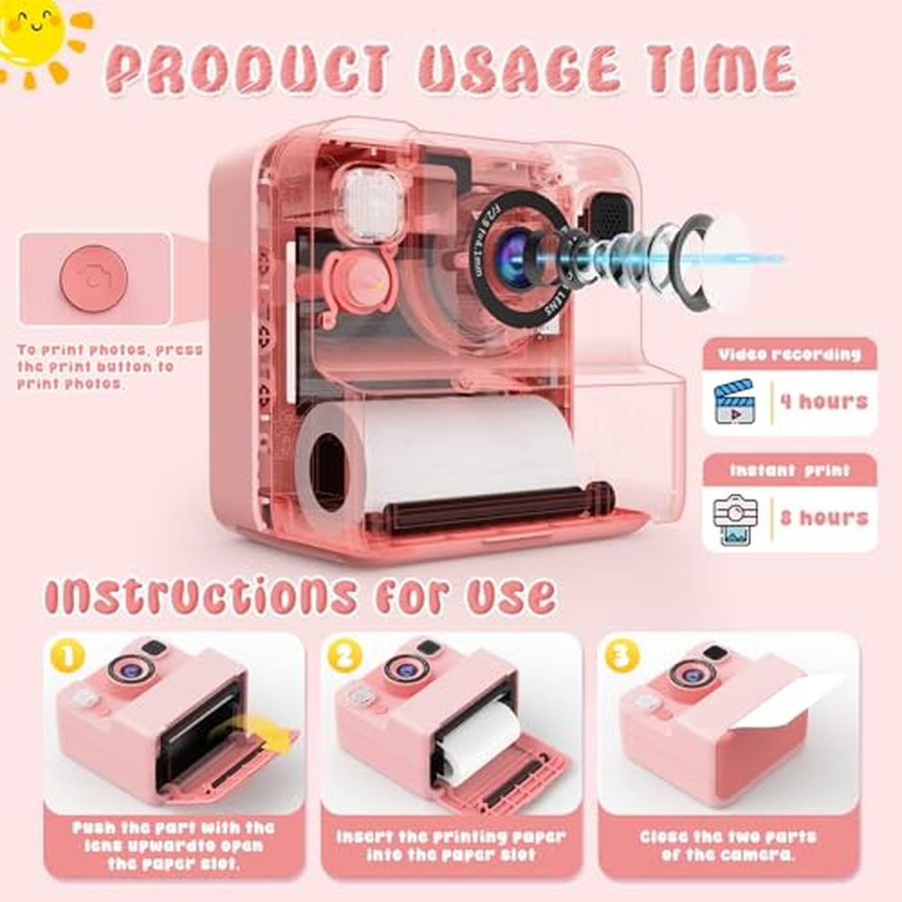 Girls Kids Camera: Instant Print Toys for Teenage Girls – Side View